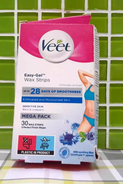 Veet Easy - Gel Wax Strip Sensitive Skin 30 Wax Bikini & Underarms