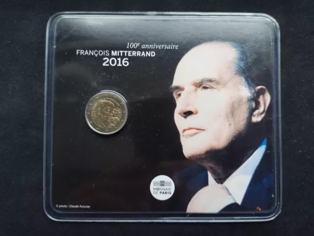 2 Euro Commémorative Coincard Bu France 2016 : Mitterrand