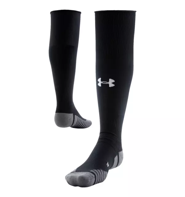 NWT Large 8.5-13 Under Armour UA Soccer Over The Calf Socks Black Cushioned LG L