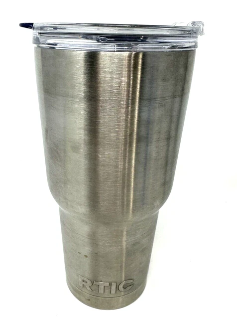 RTIC Brushed Stainless Steel Tumbler Mug Vacuum Insulated With Reduce Lid 30 oz