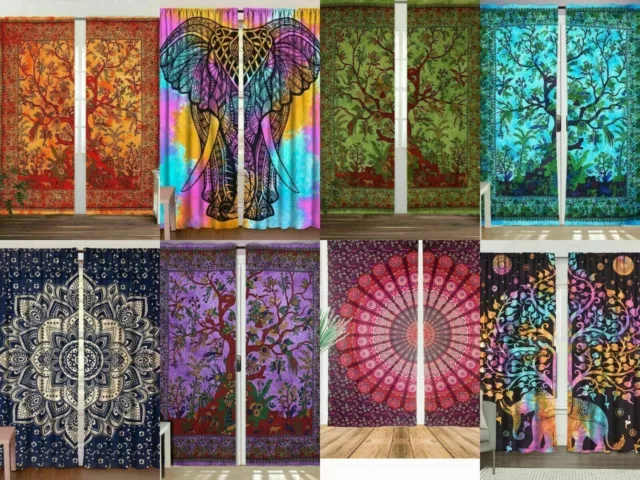 Tende Finestra/Porta Mandala Indiano Arazzo Parete Drappo Pannello Hippie Decorazione Arte