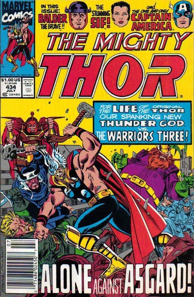 Thor #434 (Newsstand) FN; Marvel | Captain America Tom DeFalco - we combine ship