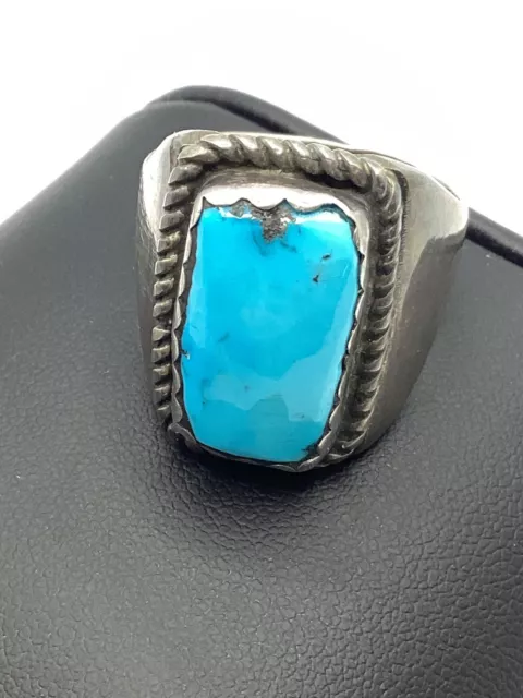 Vintage Sterling Native American Turquoise Men’s Ring Size 11.5, 16g