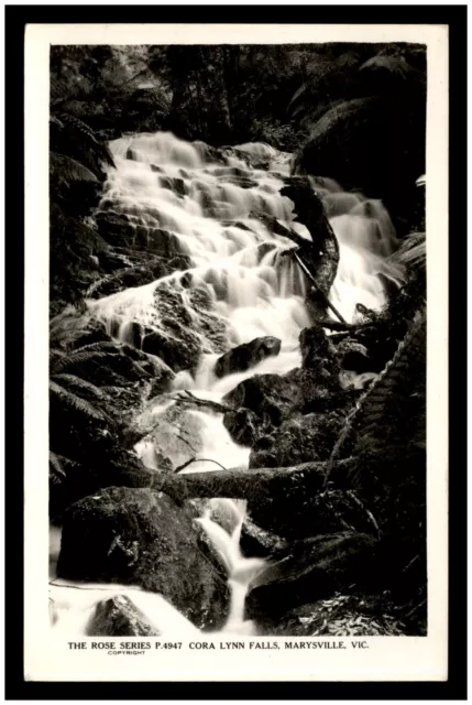 Vintage RPPC Photo Postcard - The Rose Series, Cora Lynn Falls, Marysville, VIC
