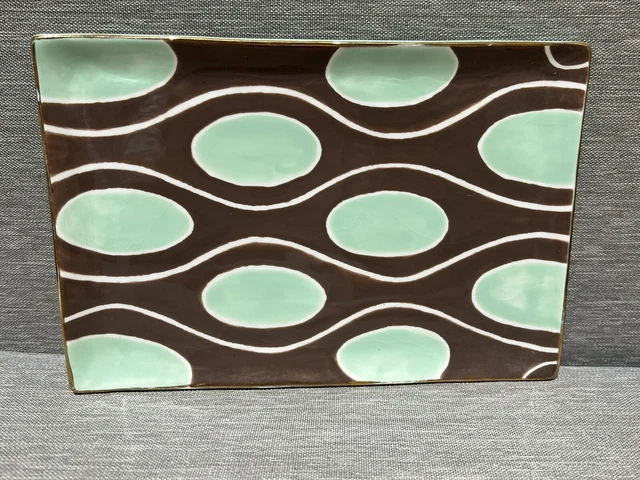Jill Rosenwald For Magenta Ceramic Rectangle Serving Tray Abstract MCM Pattern