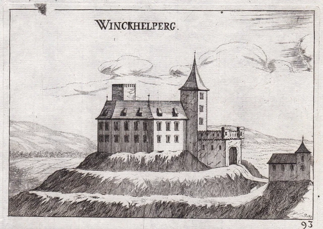Castello Winklberg Kirchberg Am Wagram Incisione Stampa Antica Vischer 1672
