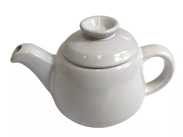 Frankoma Pottery 2 Cup Tea Pot Bone Off White Redware Stoneware 6J Vintage USA