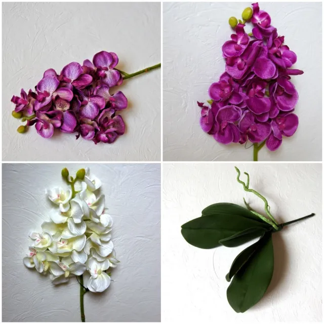 Mini Orchidee Blatt Phalaenopsis Künstliche Blumen Pflanze Kunstblume Dekor Lila