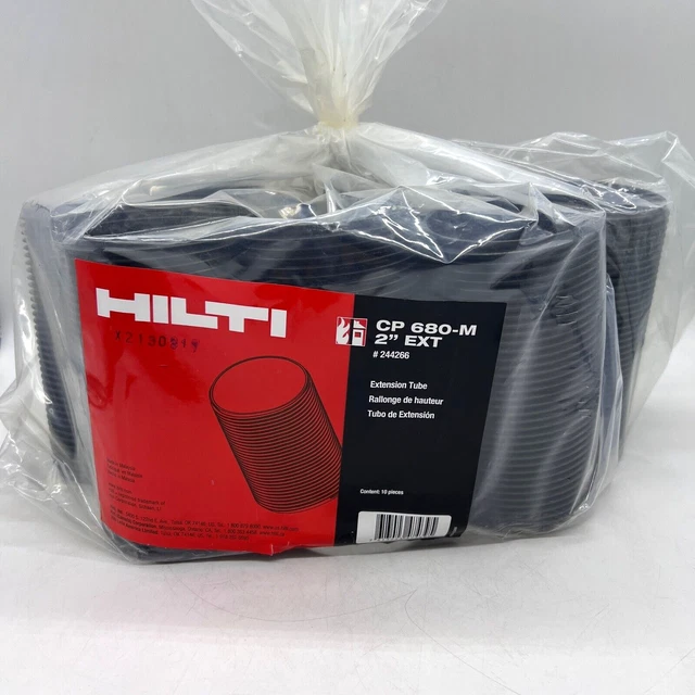 Set of 10 New HILTI 3" Ext CP 680-M 6" Long Black Extension Tubes #244267