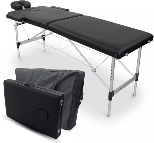, Table De Massage Pliante Aluminium, Portable, Réglable En Hauteur, Appui-Tête,