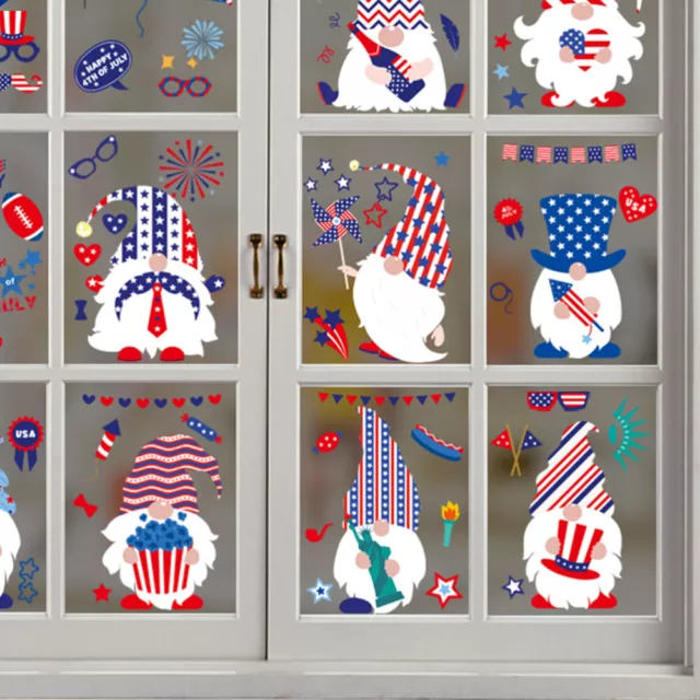 9 Sheets Independence Day Window Cling Wall Sticker Household