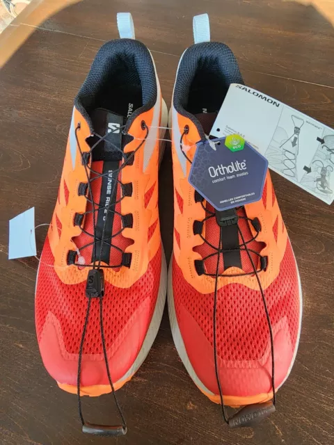 Salomon Sense Ride 5, Men's Trail Running Shoe Size 10.5 Red Orange Gray