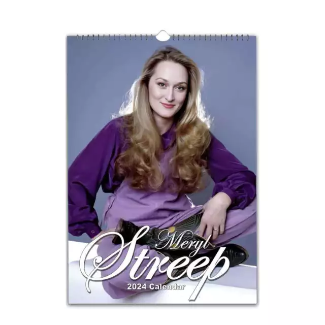 BEAUTIFUL YOUNG MERYL Streep 2024 Calendar with your message printed on