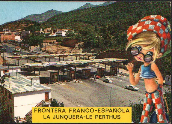 Postal Frontera La Junquera 1969 Girona Cataluña Postcard Postkarte      Cc01919