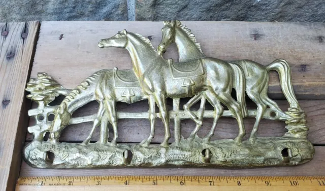 Vintage Artistic Brass Vintage Horse Hanging Wall Hooks Key Holders