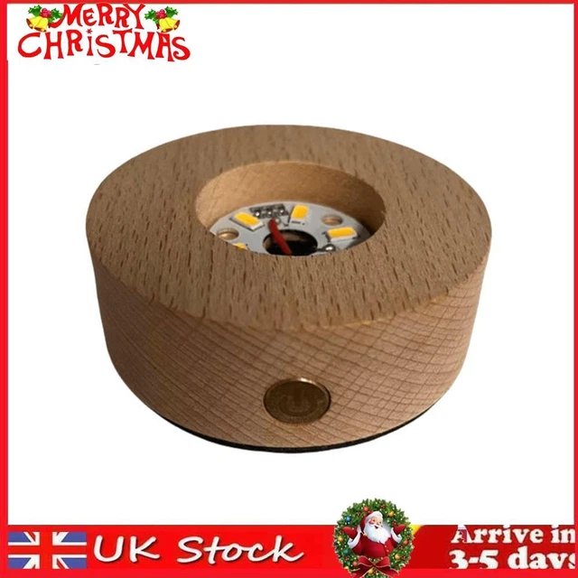 WOODEN LED LIGHT Display Base Round LED Display Stand Resin Lamp ...