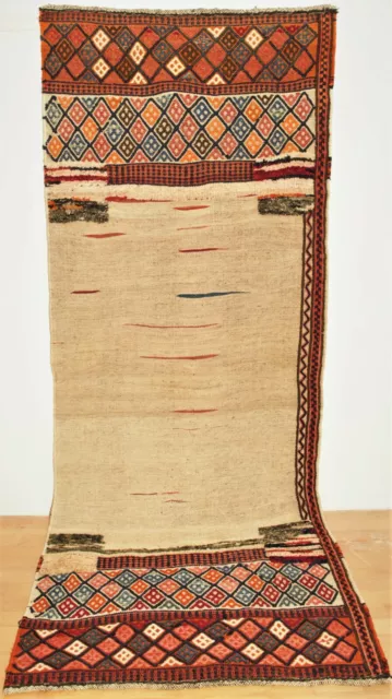 Alfombra Persa Oriente Kilim Gelim Khorjin Ghashghai Persia 234cm x 91cm um1960