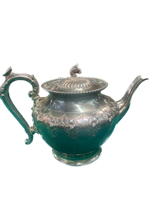 Preziosa Originale Teiera Argentata Inglese In Sheffield Londra Bon Ton Arte