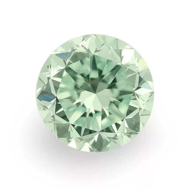 Moissanite verte pâle de 3,03CtS en rond facetté