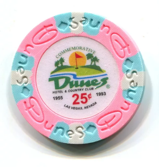 DUNES CASINO LAS VEGAS COMMEMORATIVE 25C CHIP - NOT USED IN CASINO (b692-1)