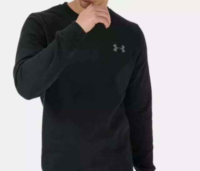 Felpa Under Armour UA da uomo in pile rivale aderente nera/grigia taglia small