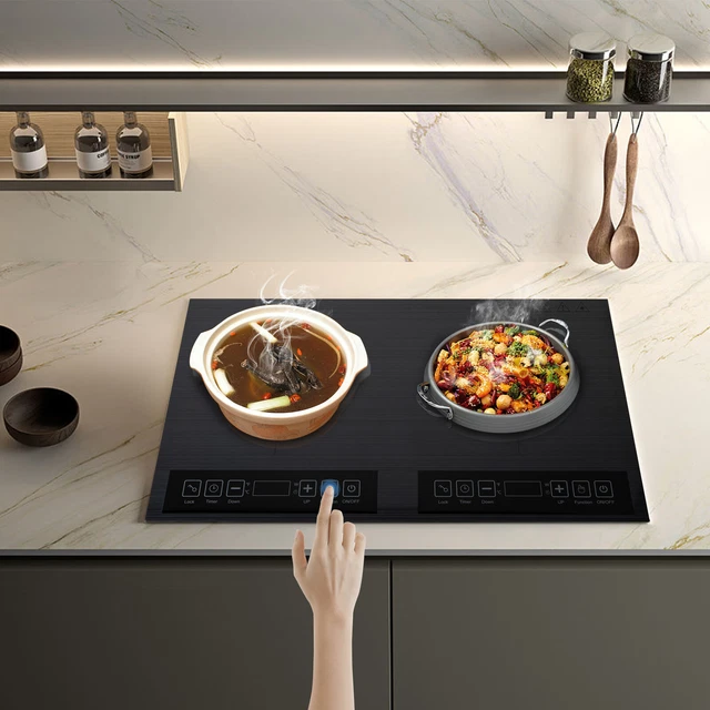 DUAL INDUCTION COOKTOP Countertop 2 Burner Cooker Electric Stove Hot
