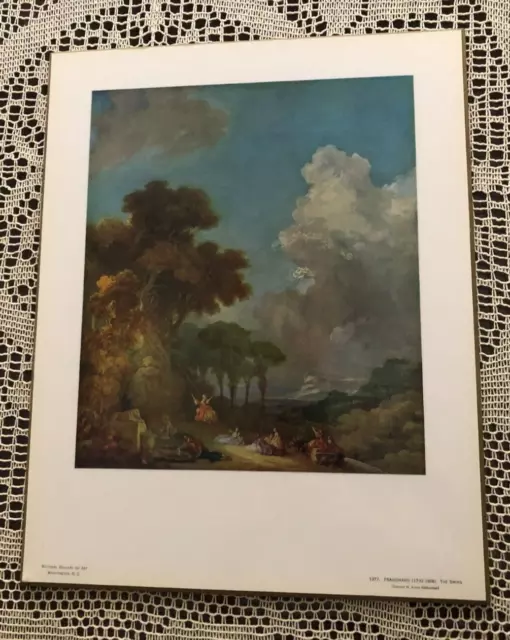 Vintage FRAGONARD THE SWING ART SAMUEL H KRESS COLLECTION  Gallery 14' x 11"