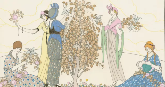 MODE - Gazette du Bon Ton - L'arbre de Mai. Robes simples p. été - Pochoir, 1914