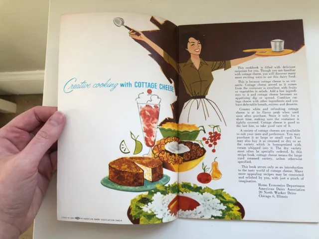 Vintage 1950’s Creative Cooking With Cottage Cheese Recipe Booklet - Dairy Test