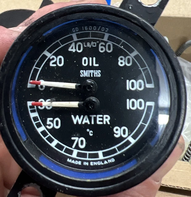 JAGUAR XK150 SMITHS coolant temp / oil pressure gauge GD 1600/02 £200.