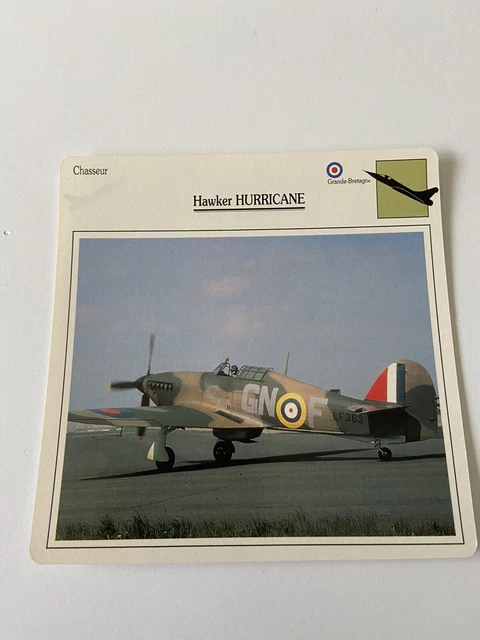 Carte Collection Chasseur Hawker HURRICANE