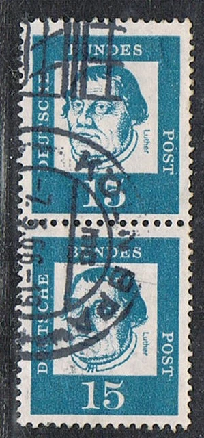 Bedeutende Deutsche 015, 351 y senkrechtes Paar, gestempelt BPA Köln -7.3.66