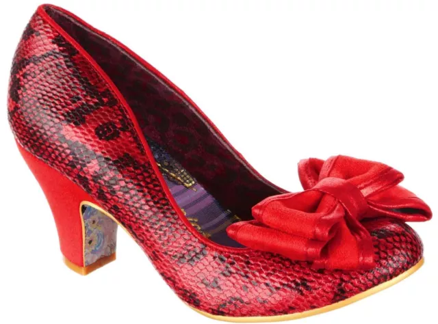 IRREGULAR CHOICE WOMENS Court Shoes Ban Joe Red Sanke Heels £74.99 -  PicClick UK
