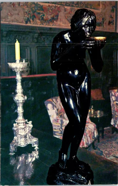 Postcard Hearst San Simeon Ebony Statue La Casa Grande California D47