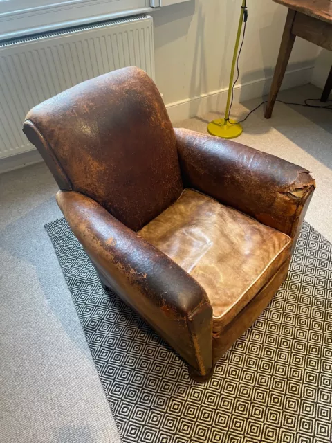 Vintage French Leather Club Chair 2