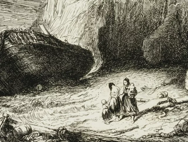 FLAMENG (*1831) nach ISABEY (*1803), Nach dem Schiffbruch, Rad. Romantik 3