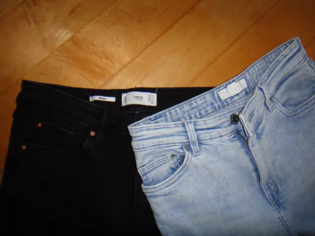 2  x Jeans von  Mango + H&M  Gr. 38  Blau + Schwarz