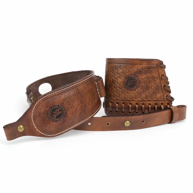 BUSC SABOT CROSSE TOURBON Cuir + Bretelle de Sangle avec Cartouchière 5 ...