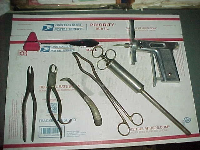 Vintage Surgical Medical Instruments Veterinary Collectible Quack Medicine Tools