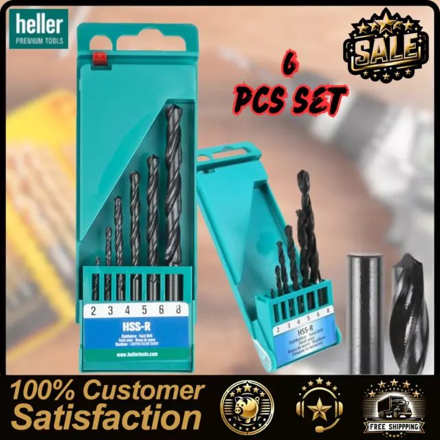 Heller Pro 6Pc Hss-R Twist Drill Bit Set