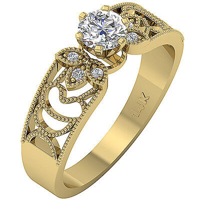 Solitaire Anniversary Ring I1 G 0.50 Ct Round Diamond Prong Set 14K Yellow Gold
