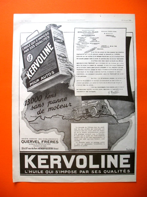 Kervoline Africa Press Advertisement The Oil That Imposes Itself Rolland Pilain 1925