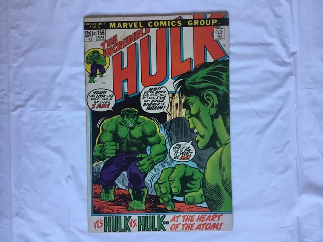 THE INCREDIBLE HULK #156*BRONZE*1971 Key 🔑*1st App of Krylar Quantumania/FN+🤯!