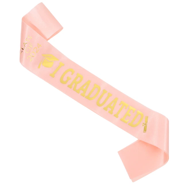 6 Fasce In Raso Bianco Per Laurea 2024 Con Lettere Dorate – 80x9,5 Cm, Per Festeggiamenti, Cerimonie, Cheerleader, Bomboniere - 4