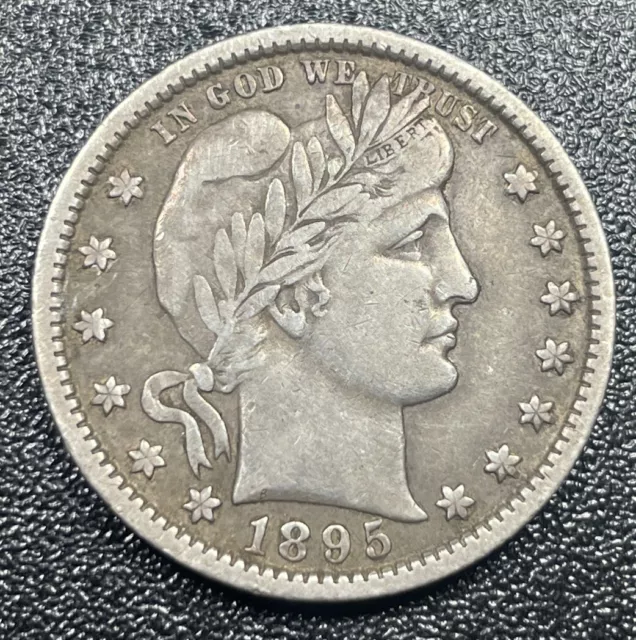 1895-O Barber Silver Quarter VF Very Fine Better Date Coin
