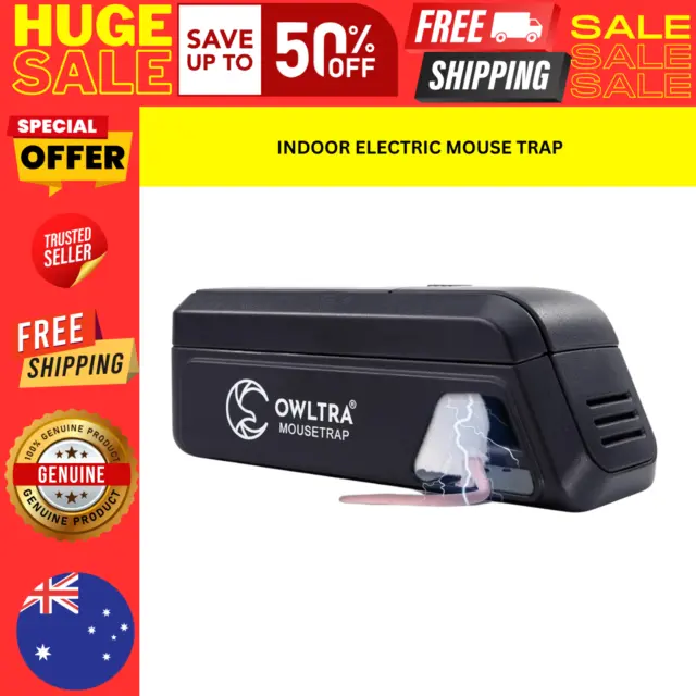 OWLTRA Indoor Electric Mouse Trap, Instant Kill Rodent Zapper with