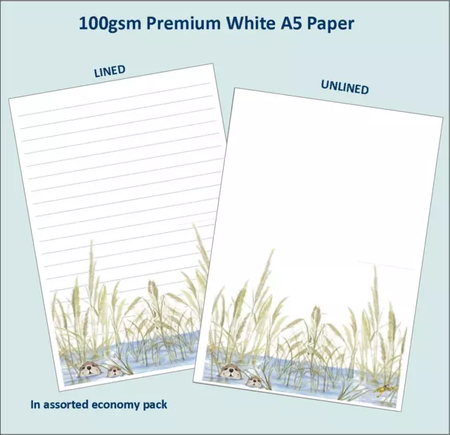 Assorted Wild Flowers lined letter writing paper / 20 sheets in each pack