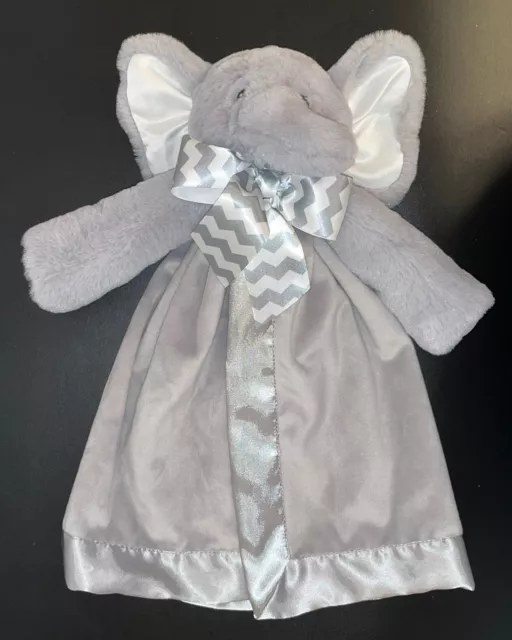 Manta de seguridad gris felpa orejas satinadas de felpa de elefante colección para bebés Bearington