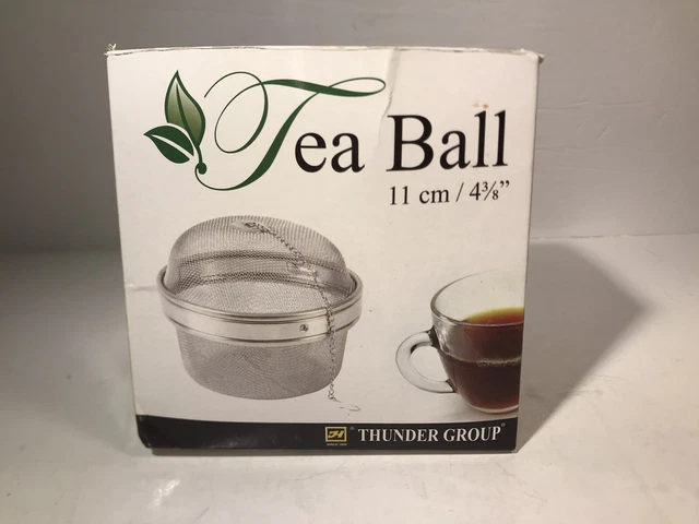 Thunder Group SLTB005 4-3/8" Diameter Stainless Steel Tea Strainer w/ Chain