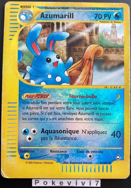 Carte Pokemon AZUMARILL 4/147 Rare REVERSE Aquapolis Wizards FR